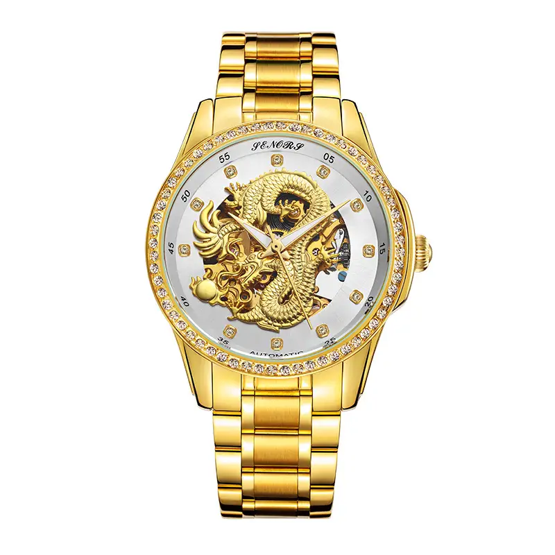 Embossed Golden Dragon Men's Watch
