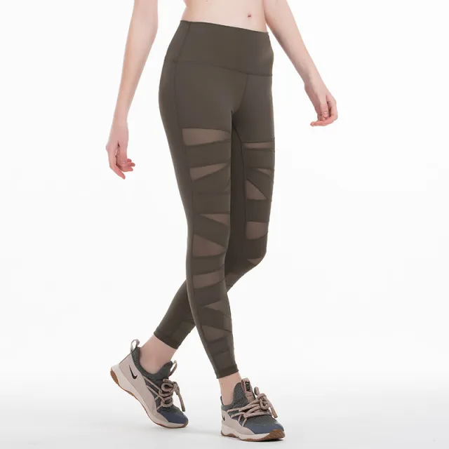 Net gauze stitching slim hip lifting sweatpants Green - Shop at LoveMi