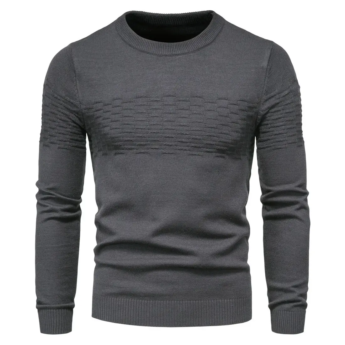 Men's Casual Slim Pullover Round Neck Bottoming Shirt