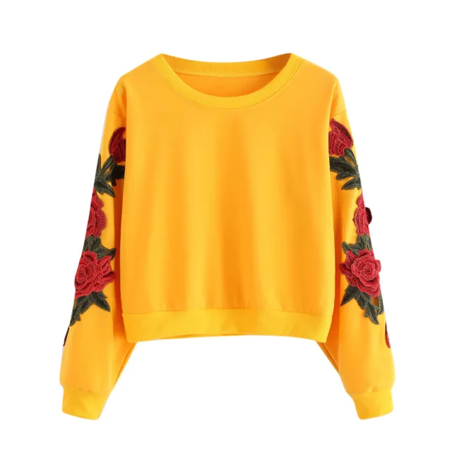 Spring and autumn new embroidered round neck sweater Red - Shop at LoveMi