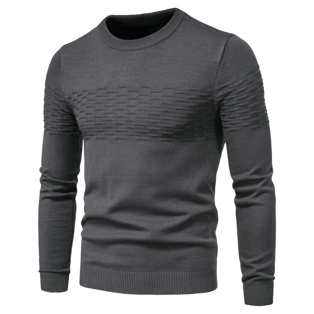 Men's casual slim pullover round neck bottoming