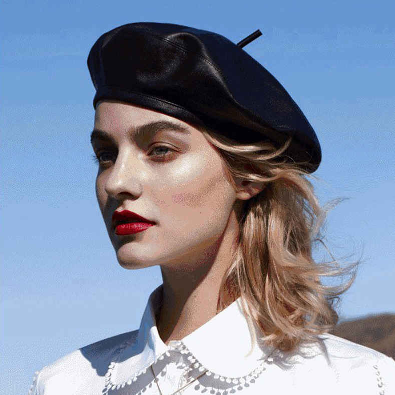 Spring and autumn Beret leather breathable Pu endless Octagon
