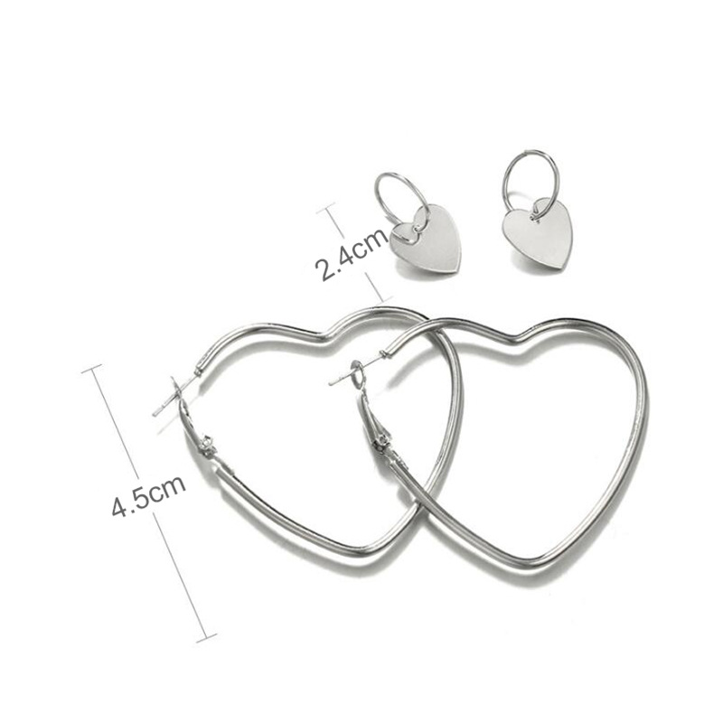 Geometric peach heart earrings earrings set