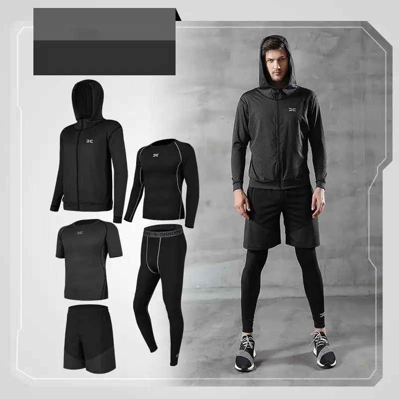 Running quick-drying basketball sports suit five-piece training