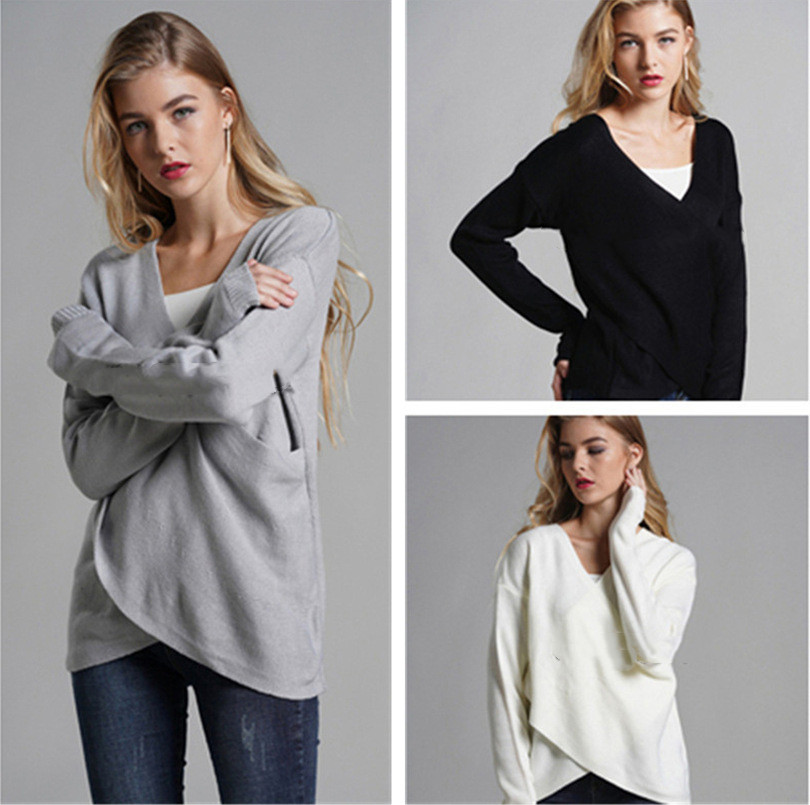 OL commuter cross stitching knit sweater