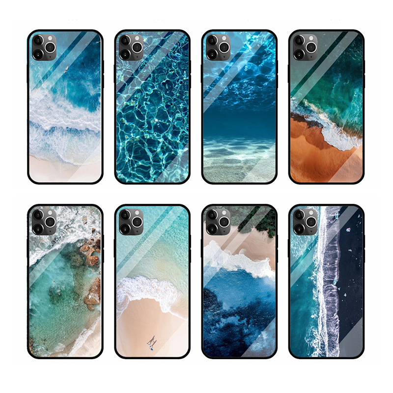 Coastline glass shell sea glass shell mobile phone case