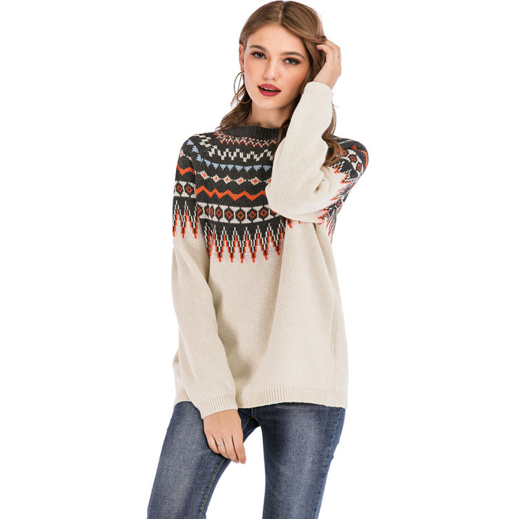 Loose round neck Korean style long sleeves