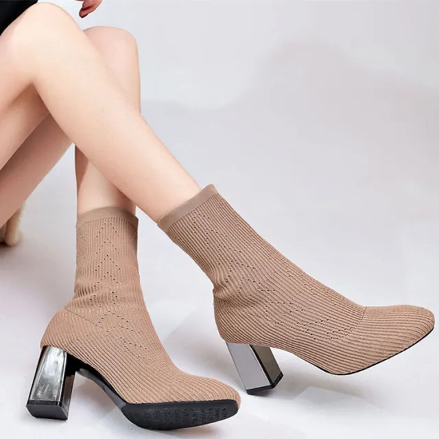 Elastic boots women high heels Khaki - Shop at LoveMi