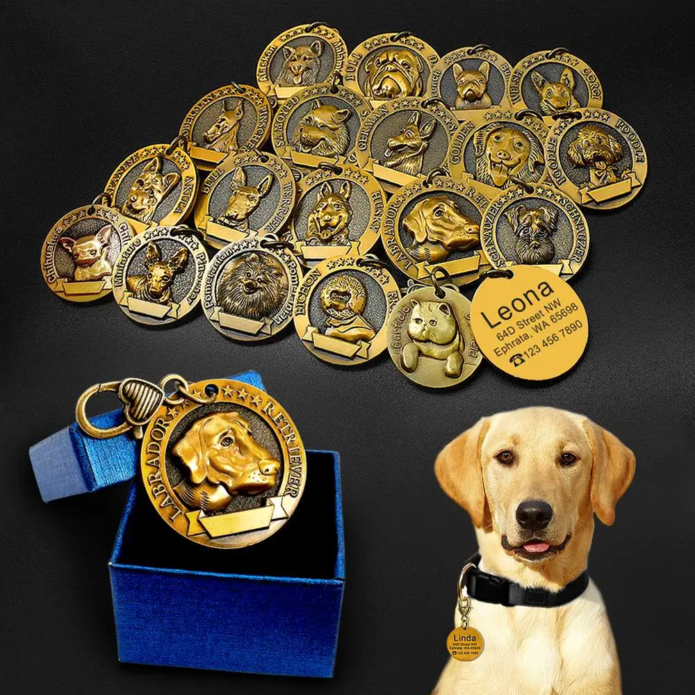 Custom Metal Engraved Dog ID Tag Anti-lost