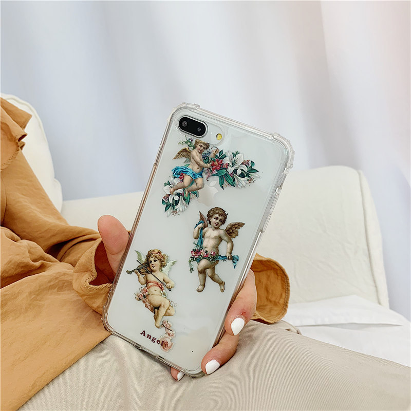 Transparent angel phone case painted soft shell - Image 2