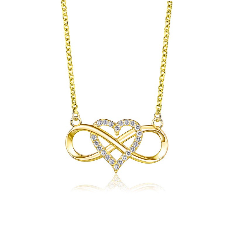 Knotted Love Necklace Cold Wind Simple 8 Heart Shaped Gold - Shop at LoveMi