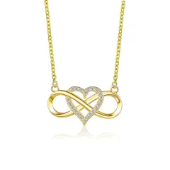 Knotted Love Necklace Cold Wind Simple 8 Heart Shaped - Gold - View 1