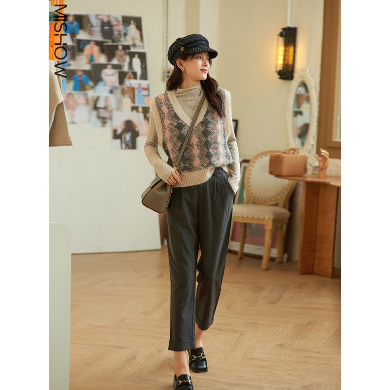 MISHOW Winter knitted sweater vest women V neck