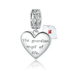 Guardian Angel Pendant Charm Silver 925 Bracelet accessories - Silver - View 1