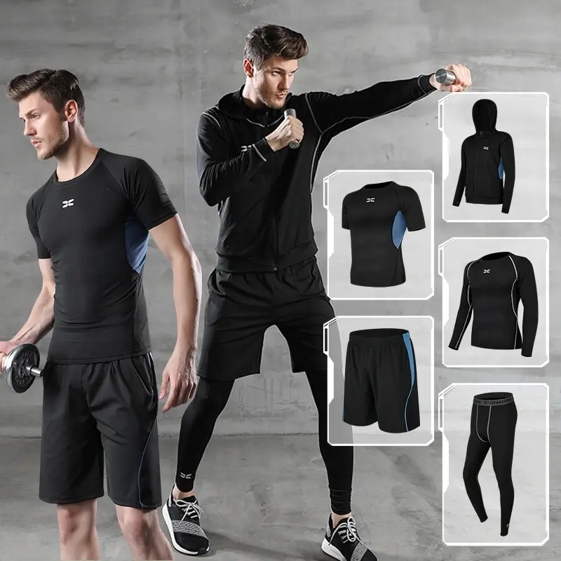 Running quick-drying basketball sports suit five-piece training