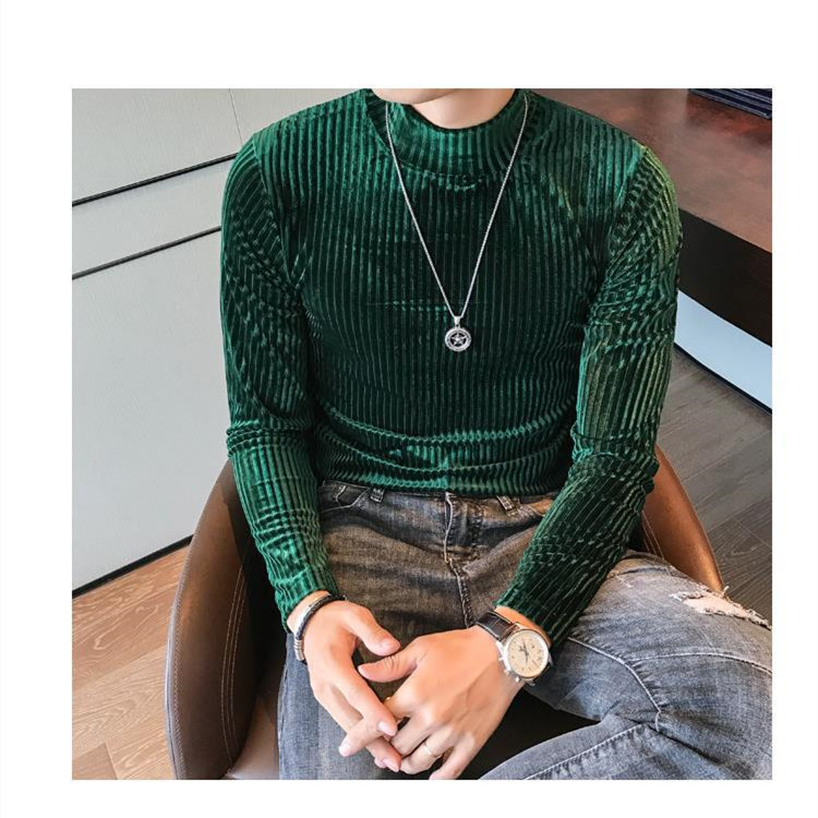 Men's  slim half high neck bottoming shirt