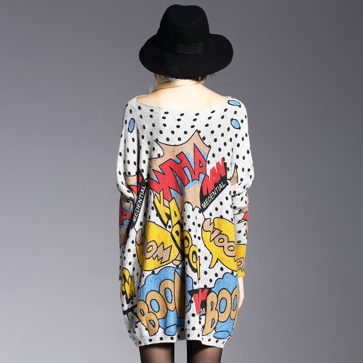 Printed loose long sleeve aliexpress sweater