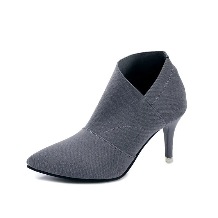 New pointed high heel boots - Grey