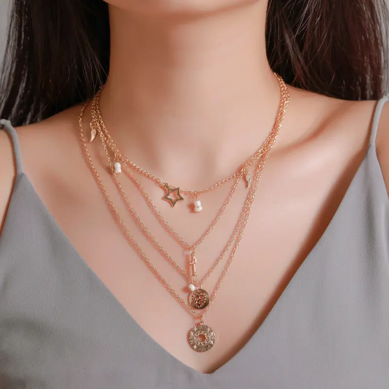 Fashion Hollow Five-pointed Star Pendant