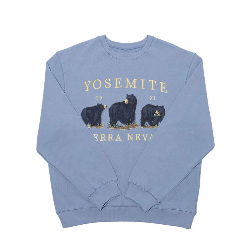 Versatile embroidered hoodie Blue - Shop at LoveMi