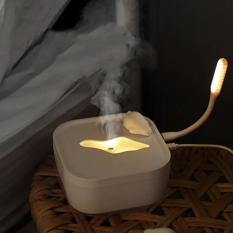 Large Capacity Ultrasonic Humidifier USB Cute Polar Bear Touch Button Mist Maker 