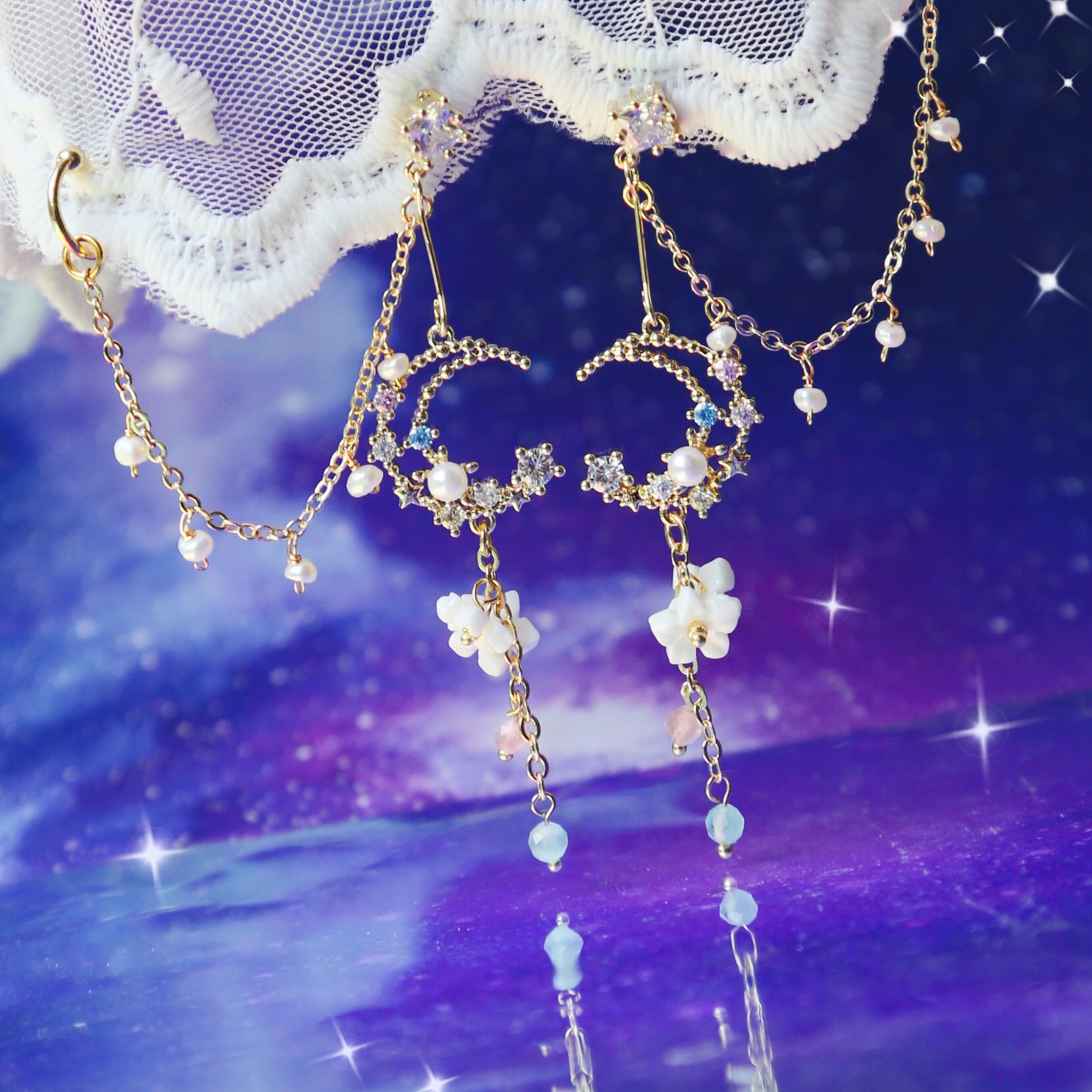 Zircon one-piece ear studs