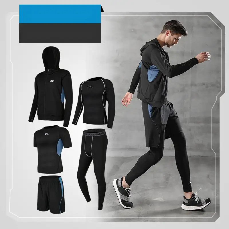 Running quick-drying basketball sports suit five-piece training