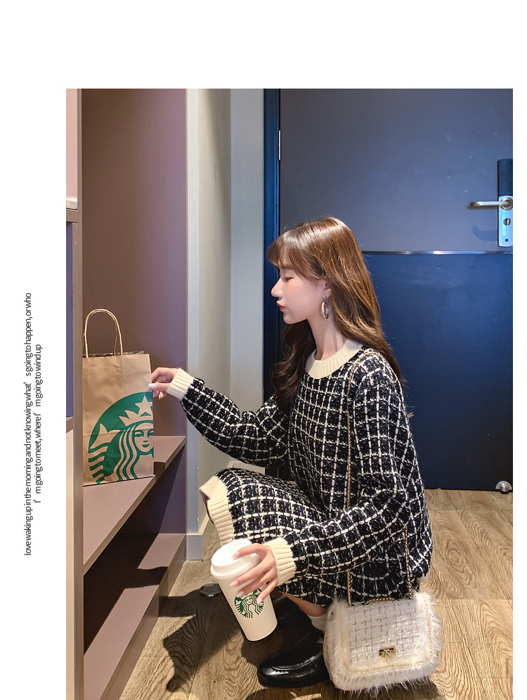 Ladies' small fragrance sweater dress