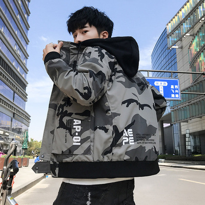 Hooded jacket men's trend new spring pilot