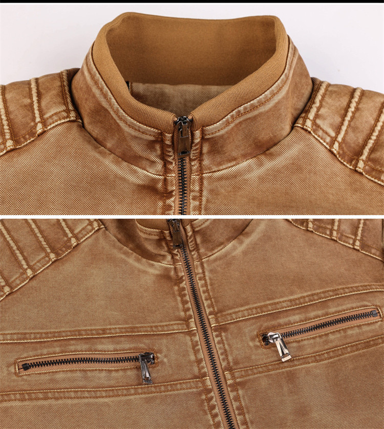 Autumn and winter men's leather jacket