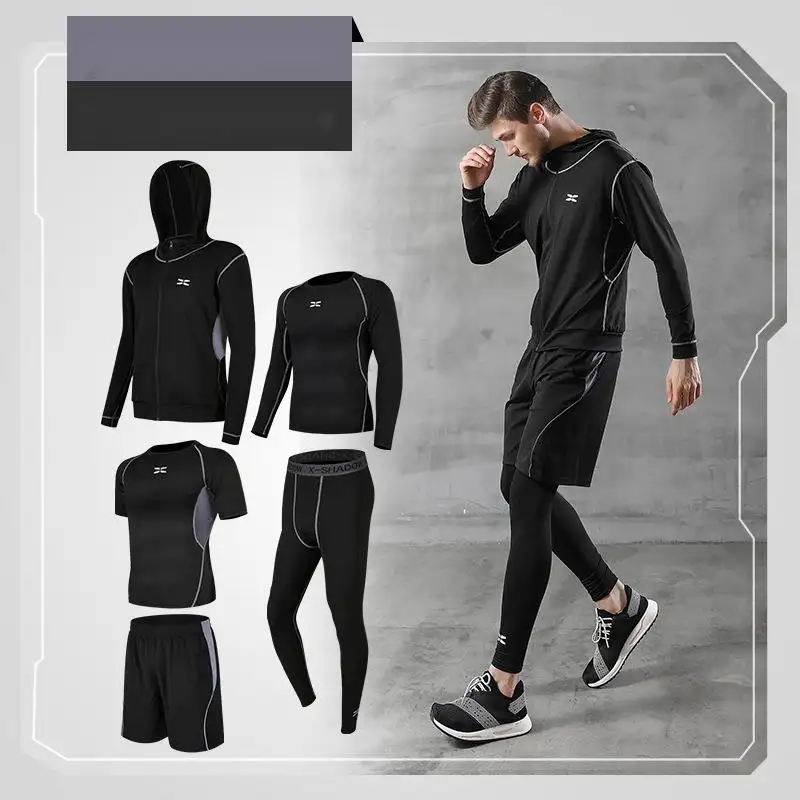 Running quick-drying basketball sports suit five-piece training