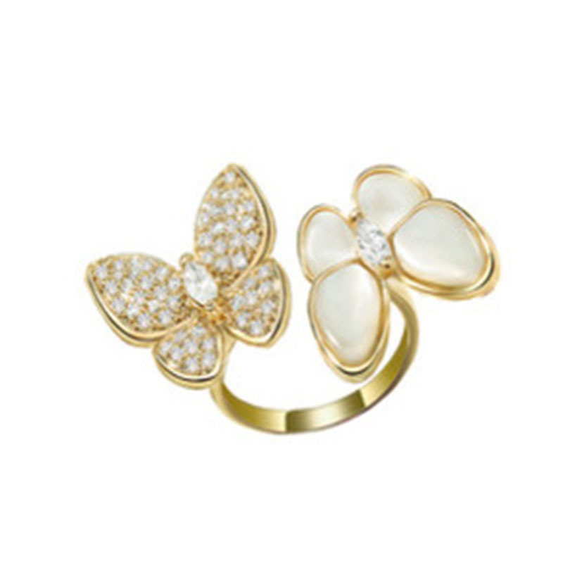 Horse Eye Diamond Butterfly Ring
