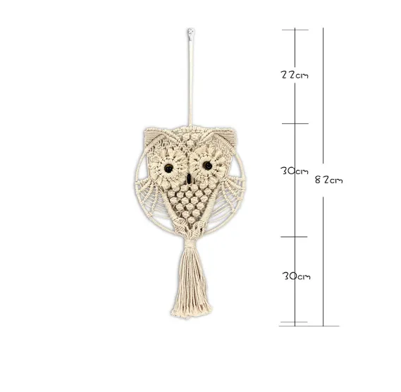 Handmade wall hanging cotton rope woven tapestry Beige 30X82Cm - Shop at LoveMi