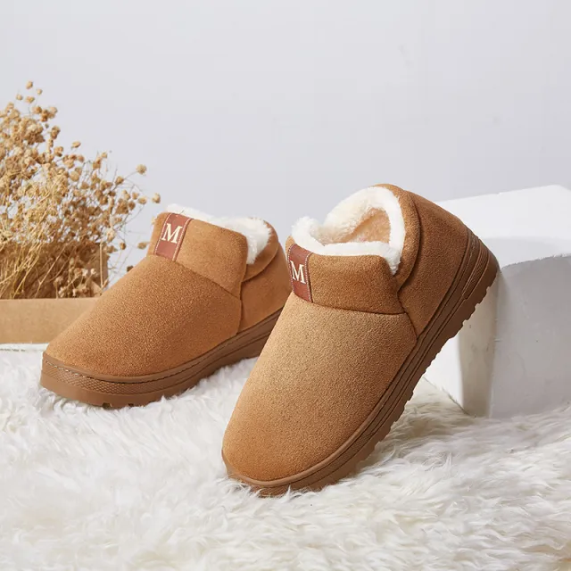 Slippers For Women Furry Slides Warm Winter Home Slippers Indoor Flats Shoes Ladies Furry Plush Couple Slippers Pantuflas Mujer Brown - Shop at LoveMi