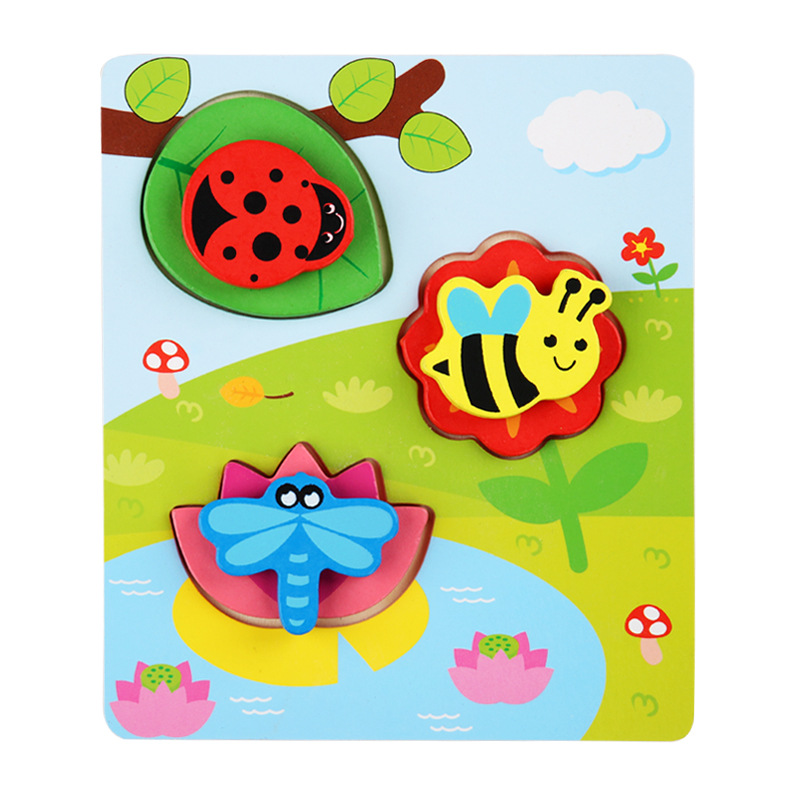 Children's wooden three-dimensional stacking puzzle