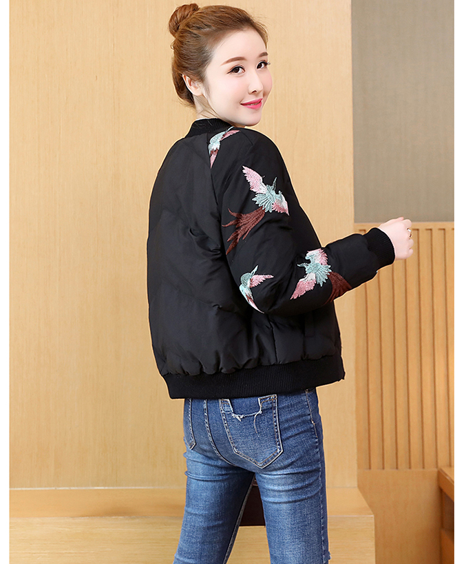 Cotton jacket with fashionable embroidered winter coat
