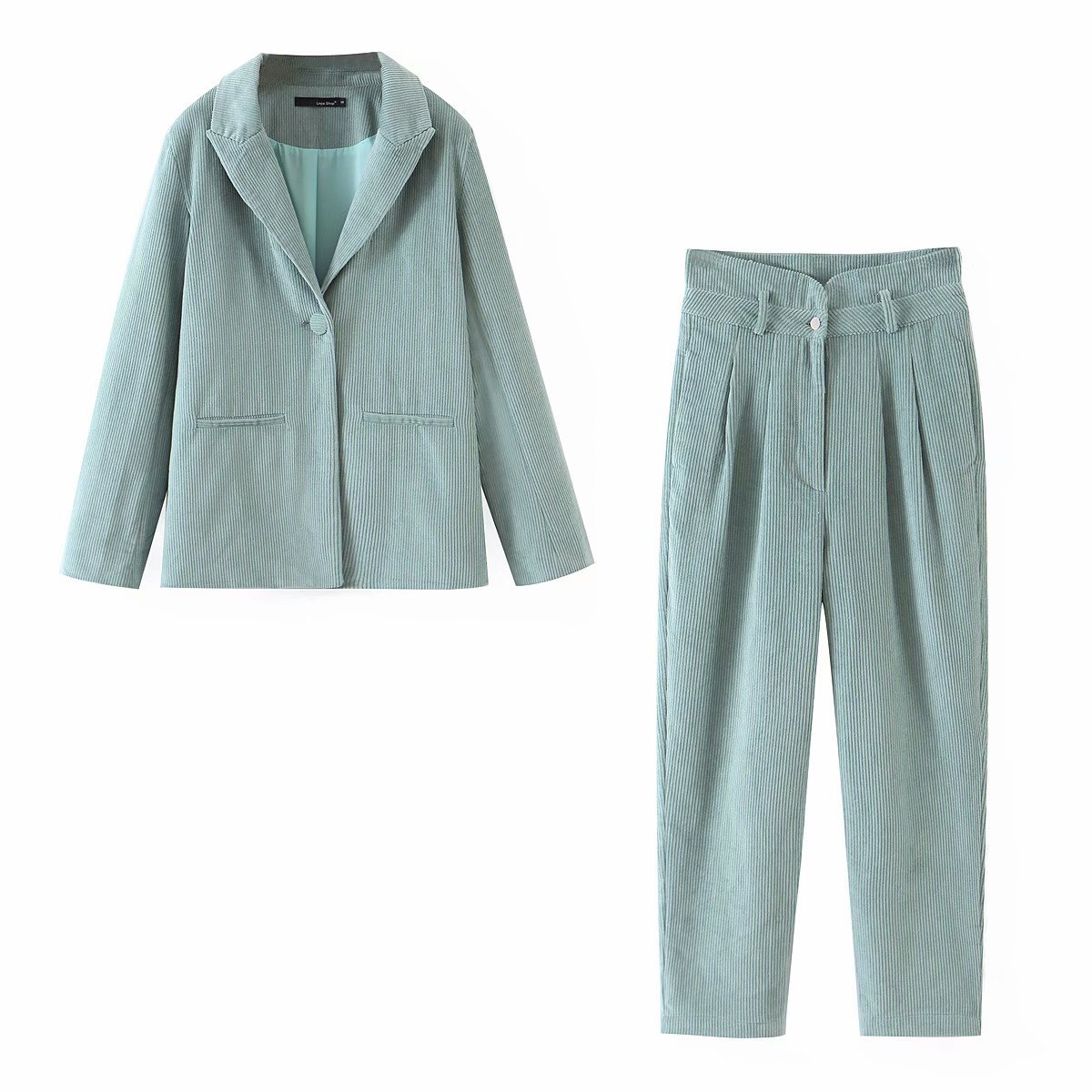 Corduroy lapel slim-fit coat