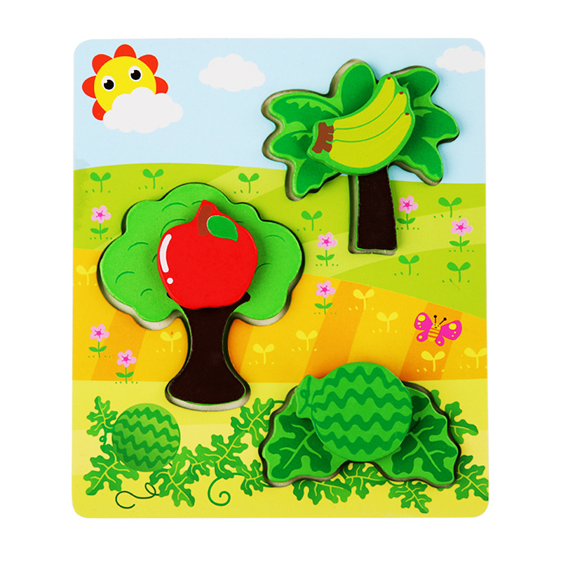 Children's wooden three-dimensional stacking puzzle