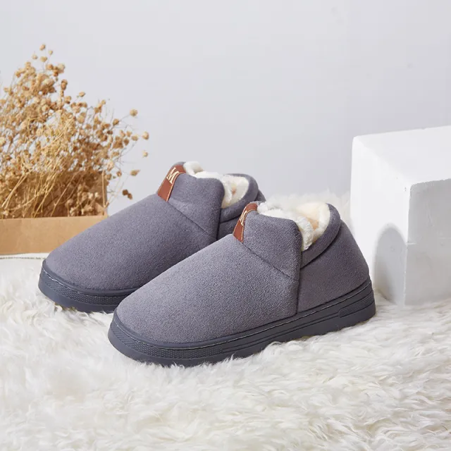 Slippers For Women Furry Slides Warm Winter Home Slippers Indoor Flats Shoes Ladies Furry Plush Couple Slippers Pantuflas Mujer Grey - Shop at LoveMi
