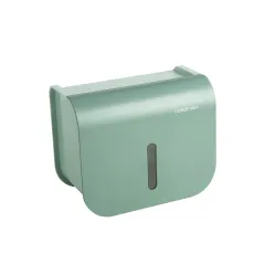 Creative toilet tissue box multi-functional paper box toilet punching rack wall mounted sanitary paper box - Green - View 1