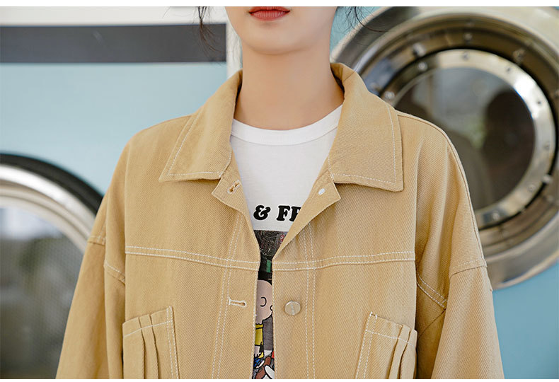 Korean style college style temperament loose short jacket