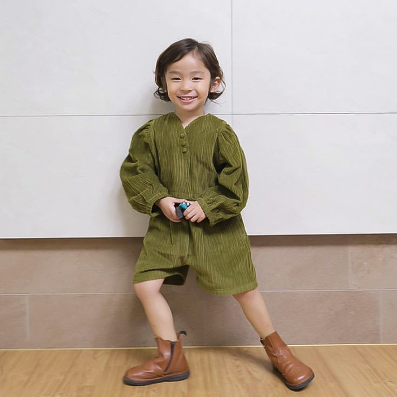 Girls' corduroy cotton jumpsuit