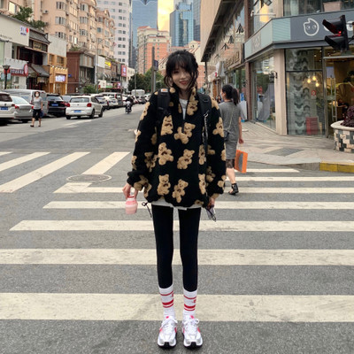 Soft and cute super thick loose warm lamb wool sweater