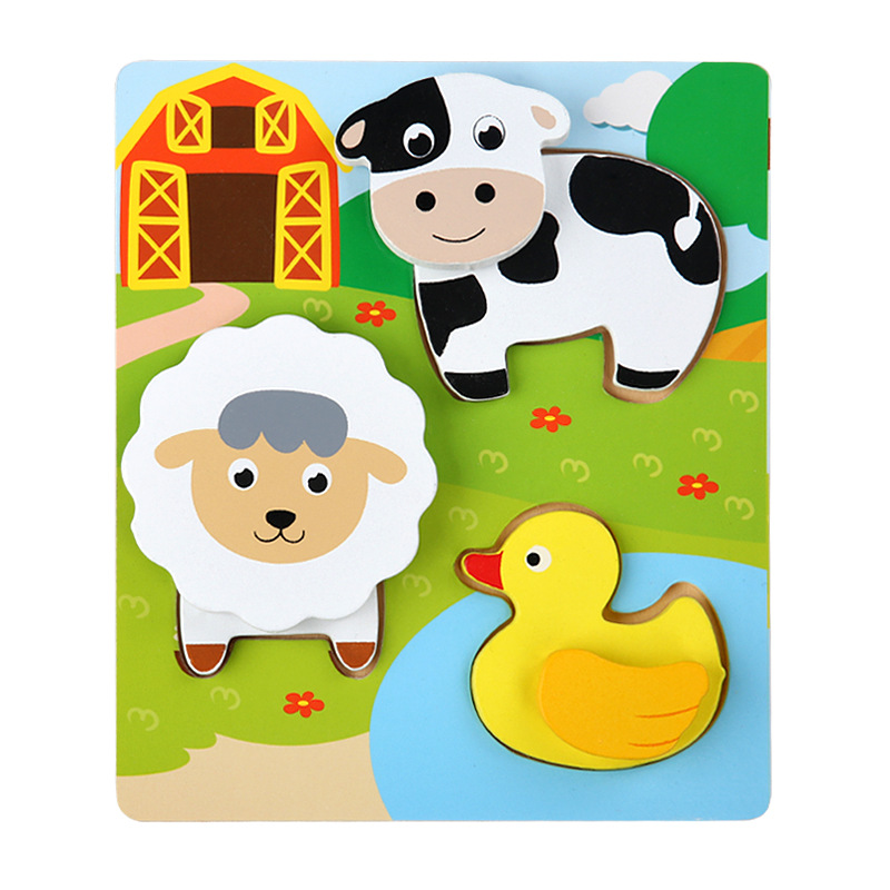 Children's wooden three-dimensional stacking puzzle