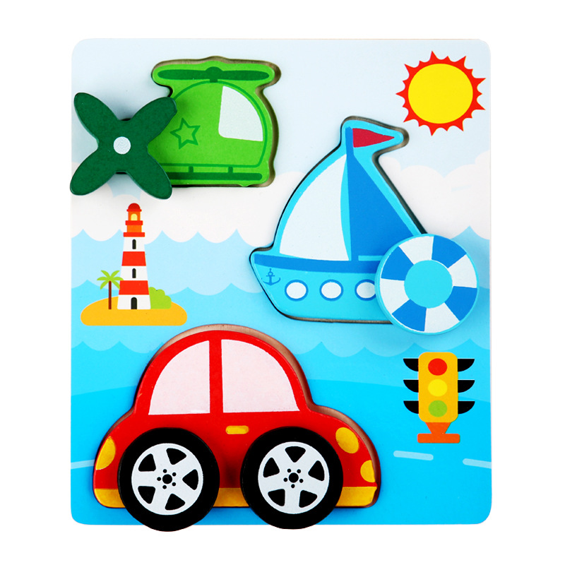 Children's wooden three-dimensional stacking puzzle