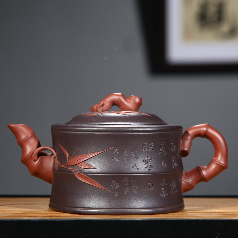 Purple clay teapot ore purple clay red clay stitching two-color
