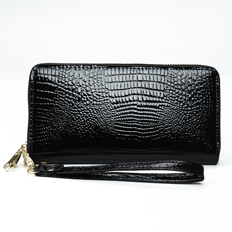 Single zipper patent leather phone case — view 4