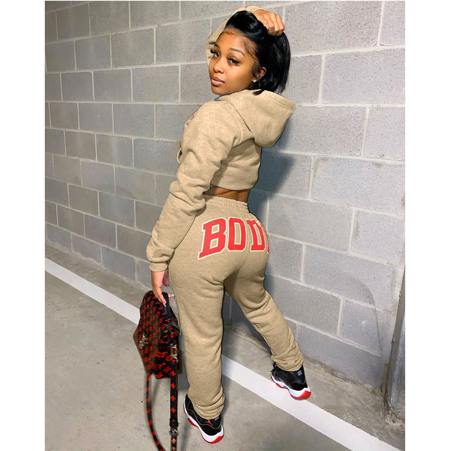 Women's printed sweatshirt sports casual suit