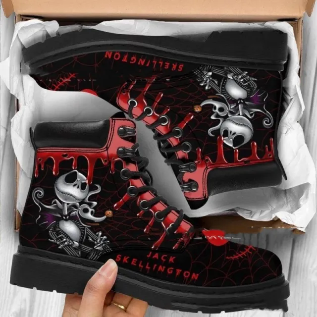 Women Ankle Boots Low Heels Shoes Woman Vintage Pu Leather Autumn Warm Winter high Snow Boots Motorcycle Skull Pansy Black - Shop at LoveMi