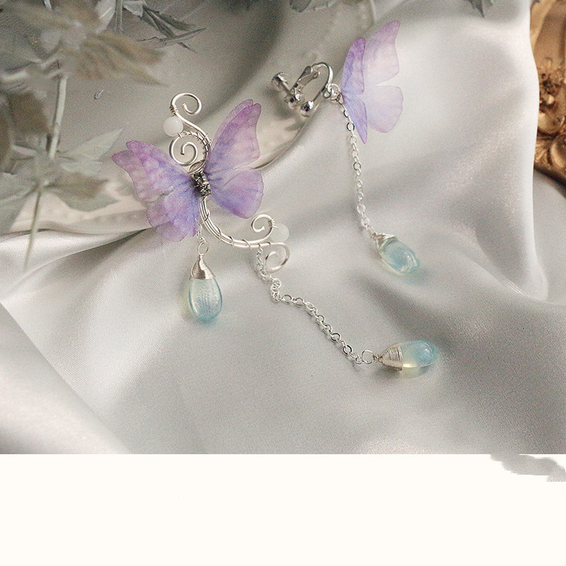 Handmade butterfly ear bone clip